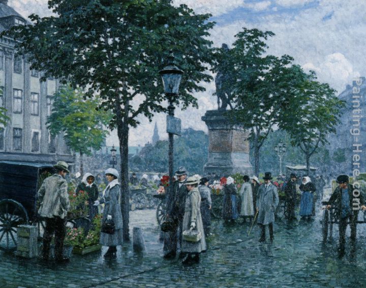 The Flower Market painting - Paul Gustave Fischer The Flower Market art painting